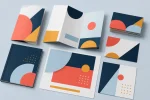 Brochures, flyers, postcards and a booklet arranged as a coordinated set